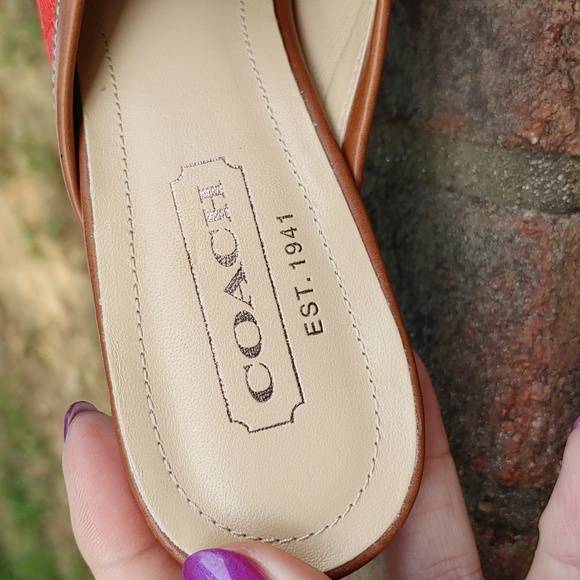 Coach Vintage Judie Monogrammed Heeled Mule Size 6.5 (2037) - Picture 7 of 11
